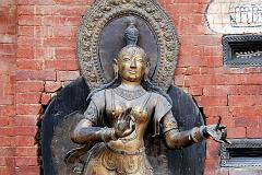 Kathmandu Patan Durbar Square Mul Chowk 07 River Goddess Jamuna Standing On A Makura Mythical Crocodile 